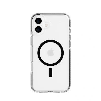 Afbeelding van Tech21 Evo Crystal iPhone 16 Plus hoesje Schokbestendig telefoonhoesje Geschikt voor MagSafe Transparant/Zwart 4,9 meter valbestendig