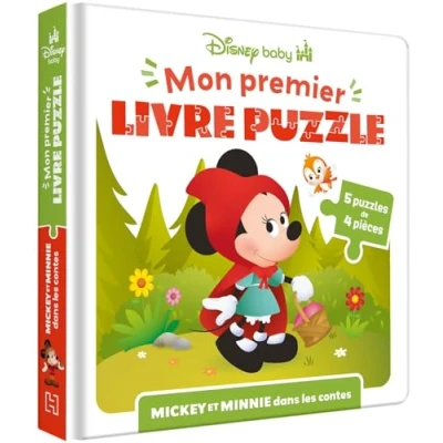 Afbeelding van DISNEY BABY Mon Premier livre puzzle 4 pièces Mickey et Minnie dans les contes: 5 puzzles de