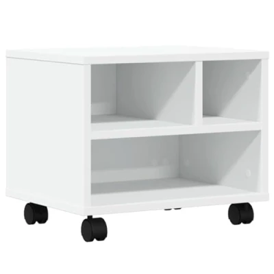 Afbeelding van vidaXL Printerkastje met wielen 41x32x34,5 cm wit