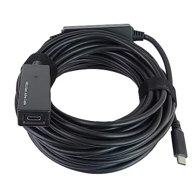 Afbeelding van PremiumCord USB C verlengkabel met Repeater M/F, mannelijk naar bus, 3.2 Gen 1, 5 Gbit/s, kleur zwart, lengte m