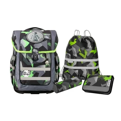 Afbeelding van McNeill Schooltas Ergo Compacto Schoolbag Set 5 delig Techno Veelkleurig