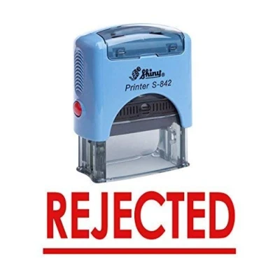 Afbeelding van REJECTED zelfkleurende stempel kantoor stationair bedrukte glanzende Rode inkt