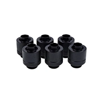 Afbeelding van Alphacool 13/10mm ijspegel G1/4 zes stuks, Aansluitingen voor waterkoeling, Zwart