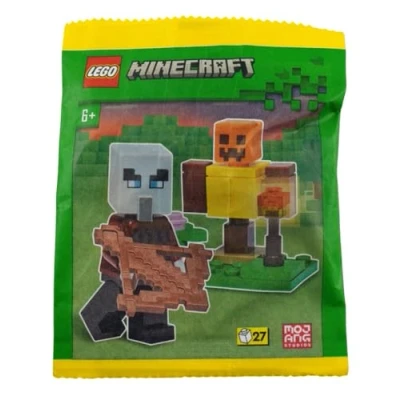 Afbeelding van LEGO Minecraft: Pillager minifiguur met trainingsdummy