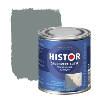 Afbeelding van Histor Perfect Base Grondverf Acryl 5004 Grijs 0,25 Ltr