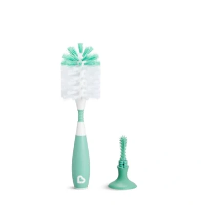 Afbeelding van Munchkin Deluxe Bottle Bristle and Teat Brush with Textured, Easy Grip Handle, 1x Blue, 90 g