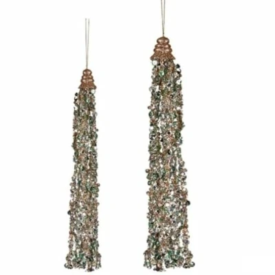 Afbeelding van Kerstversiering Hanger Slingers Blauw champagne (24 Stuks)