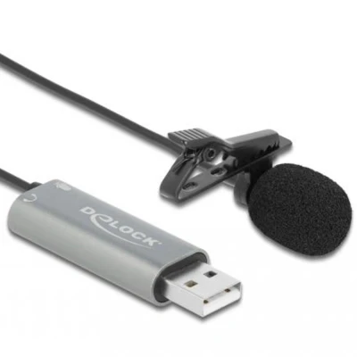 Afbeelding van Delock USB Krawatten Lavalier Mikrofon Omnidirektional 24 Bit / 192 kH