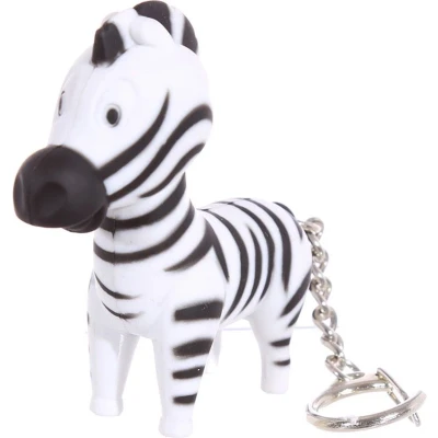 Afbeelding van Sleutelhanger Zebra Zoo Keypers LED Licht &amp; Geluid 5,5x3x5cm