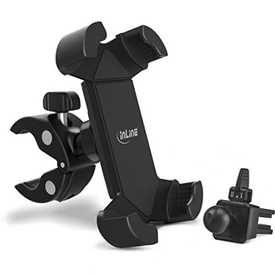 Afbeelding van InLine One Click Easy 3 Drive &amp; Ride Set, Smartphonehouder, Zwart