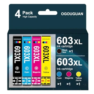 Afbeelding van Caidi 4X 603 XL compatibel met Epson 603XL multipack voor Expression Home XP 2100 2105 3100 3105 4100 4105, Workforce WF 2810 2830 2835 2850