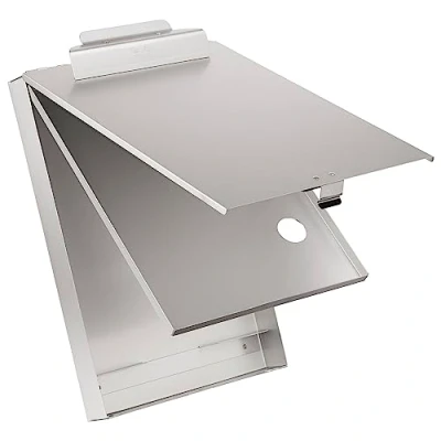 Afbeelding van Saunders CruiserMate, stabiel aluminium klembord op cassette, twee grote binnenvakken en pennenvak, bovenaan openend, zilver, voor DIN A4 2 230x345 mm zilver