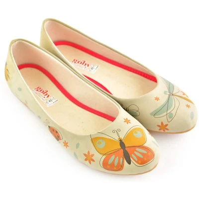 Afbeelding van GOBY Insects Ballerinas Flats Hoge kwaliteit Handmade Meisjesprint Maat 37