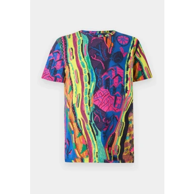 Afbeelding van Carlo Colucci Unisex Tshirt print, Maat: Large, Yellow/pink