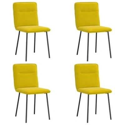 Afbeelding van vidaXL Eetkamerstoelen 4 st fluweel geel
