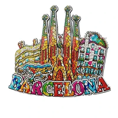 Afbeelding van Mozaïek Stijl Barcelona Spanje 3D Koelkast Magneet Souvenir Gift, Thuis &amp; keuken Decoratie Magnetische Sticker Collectie