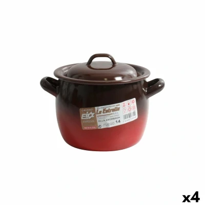 Afbeelding van Casserolepan met deksel La Estrella Fuego ø 12 x 11 cm (4 Stuks)