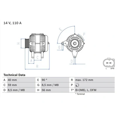 Afbeelding van Bosch Alternator/Dynamo 0 986 045 330