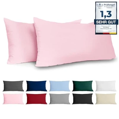 Afbeelding van Kussensloop 50x80 Versterkte katoen (set van 2) Rose strak weven 57 draden/cm² kussenkussencase 50 x 80 cm gecertificeerde oeko