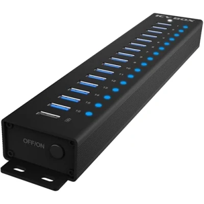 Afbeelding van ICY BOX IB HUB1717 U3 USB 3.2 Gen 1 (3.1 1) Type A 5000 Mbit/s Zwart