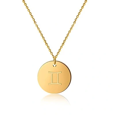 Afbeelding van Dierenriem Ketting Gemini Goud 18 Karaat Waterdicht I Vergulde met Horoscoop Hanger Roestvrij Staal voor Dames