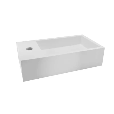Afbeelding van Wiesbaden Solid surface fontein links 40 x 22 10 cm mat wit