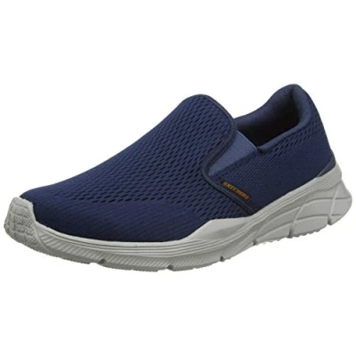 Afbeelding van Skechers Equalizer 4 Sneakers voor heren, Navy Engineered Mesh Oranje Trim, 41 EU
