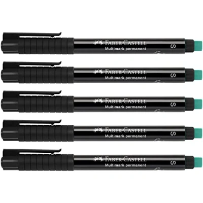 Afbeelding van Faber Castell 205020 Marker Multimark S 152399, permanent, zwart, 5 stuks