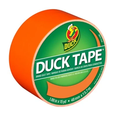 Afbeelding van Duck Tape weefseltape, effen, neonoranje, repareren, knutselen, personaliseren, decoreren en als leermateriaal, 48 mm x 13,7 m