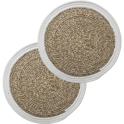 Afbeelding van Set van 6x stuks Placemats zeegras wit 39 cm