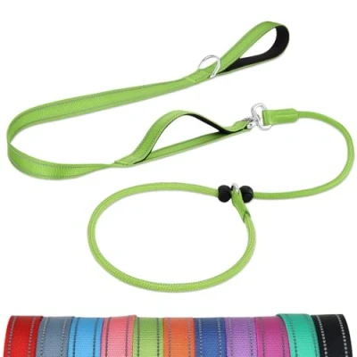 Afbeelding van Joytale Klittenvrije glijlijn voor honden, 6 ft sleeplijn met gewatteerde dubbele handgreep, reflecterende nylon trainingslijn kleine tot middelgrote honden 15 40 lbs, groen