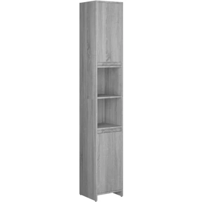 Afbeelding van vidaXL Badkamerkast 30x30x183,5 cm bewerkt hout grijs sonoma eiken