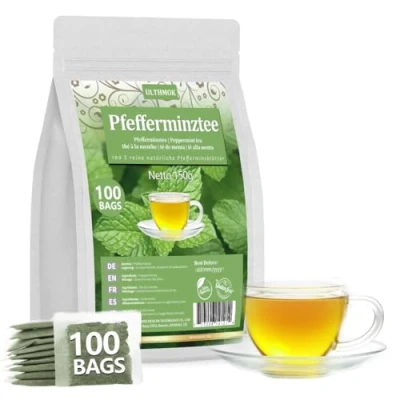 Afbeelding van ULTHMOK Premium Pepermunt Theezakjes 100% natuurlijke pepermuntblaadjes, geen toevoegingen en cafeïnevrij Perfect voor elke thee liefhebber