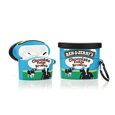 Afbeelding van Derhom Airpods siliconen Hoesje Compatibel met Apple Pro [Flessenreeks] (Benjerry)