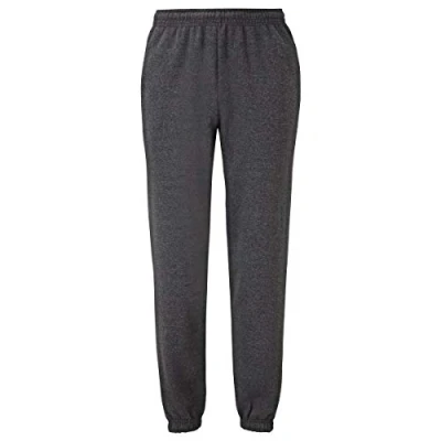 Afbeelding van Fruit of the Loom Classic Jog Pants joggingbroek voor heren, 1/2 stuks, met elastische open broekspijpen, donkergrijs, gemêleerd, XXL