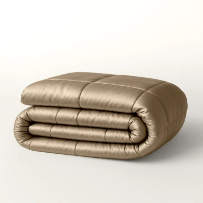 Afbeelding van Dekbed Zonder Overtrek Satjin Taupe Luxe &amp; Comfort 1 Persoons 140x200