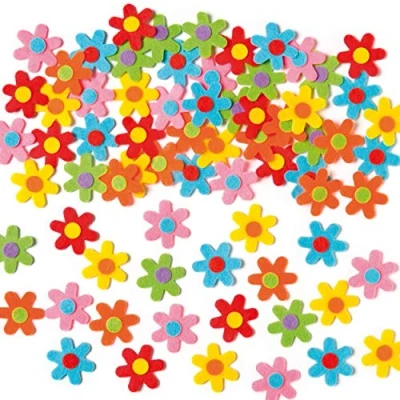 Afbeelding van Baker Ross Zelfklevende vilten bloemen om te knutselen voor kinderen, ideaal lente en carnaval, 60 stuks, 3cm, Meerkleurig