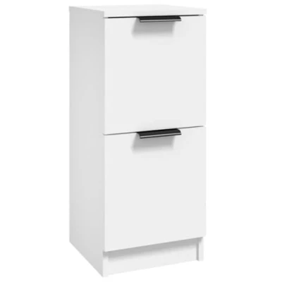 Afbeelding van vidaXL Dressoir 30x30x70 cm bewerkt hout wit, kast, wandkast, lage nachtkastje opbergkast, ladekast, opslagmeubel, houten kasten