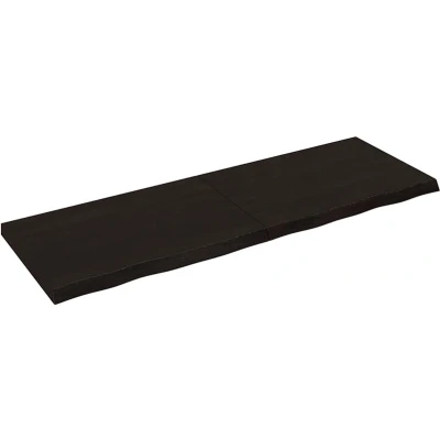 Afbeelding van vidaXL Wastafelblad 180x60x(2 6) cm behandeld massief hout donkerbruin