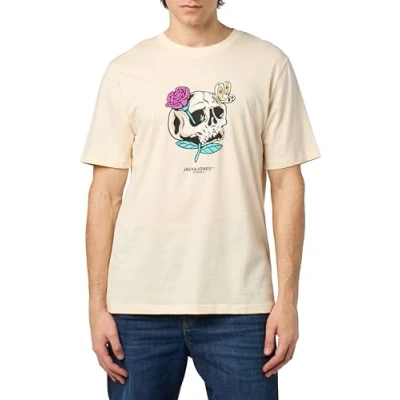 Afbeelding van JACK &amp; JONES JORTAMPA Tee SS Crew Neck 2 FST, Botercrème., XS
