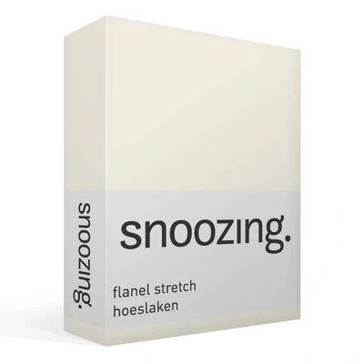Afbeelding van Snoozing stretch flanel hoeslaken Tweepersoons Ivoor