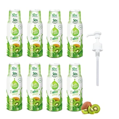 Afbeelding van 8 pakjes FruttaMax Vruchtensiroopconcentraat Minder suiker met 60% fruitgehalte geschikt voor frisdrankautomaat (8 x 500 ml) Kiwi)