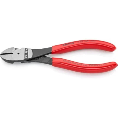 Afbeelding van Knipex Kracht zijsnijtang zwart geatramenteerd, met kunststof bekleed 160 mm (zelfbedieningskaart/blister) 74 01 SB