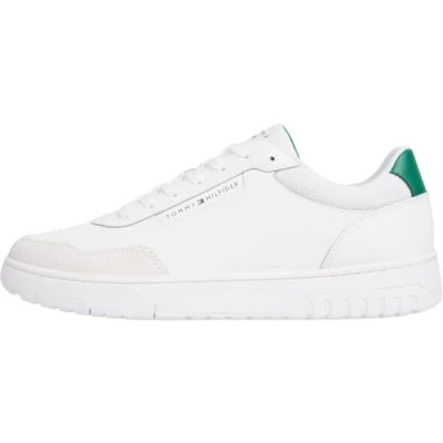 Afbeelding van Tommy Hilfiger Basket CORE Sneakers laag, Heren, Maat: 43, Ecru Leer/ synthetisch