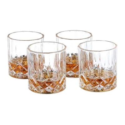 Afbeelding van Relaxdays Whiskyglazen set 4 stuks whiskeyglazen kristalglas 200 ml whiskyglas