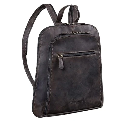 Afbeelding van STILORD &#039;May&#039; Dames Rugzak Klein Leder Vintage Leer City Daypack Shopping Rugtas Handtas Vrouwen Rugzakken Echt Lederen, Kleur:donker bruin