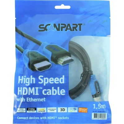 Afbeelding van Scanpart Hdmi Kabel Blauw 1,5M