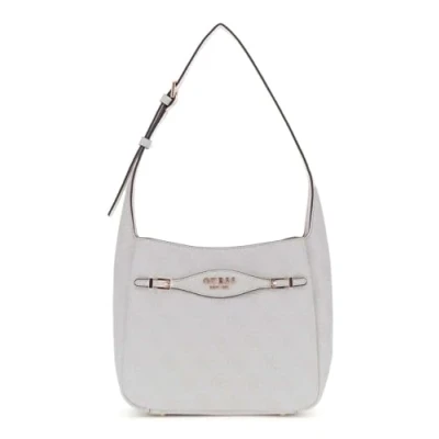 Afbeelding van GUESS schoudertas Katya Hobo Shoulder Bag White Logo wit