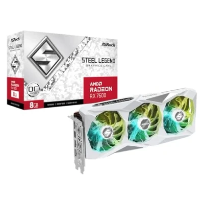 Afbeelding van ASRock AMD Radeon RX 7600 Videokaart Steel Legend OC 8 GB GDDR6 SDRAM PCIe x16 DisplayPort, HDMI Overclocked