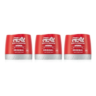 Afbeelding van Brylcreem Original Light Glossy Hold Hair Styling Cream Red Tube voor heren, 150 ml, van 3 stuks